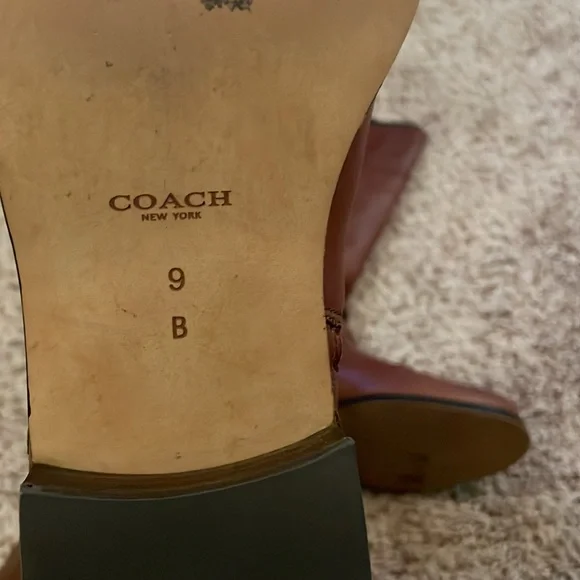 Coach - Brown, tall, leather boots with 1/2 side zip. Size 9B - Picture 6 of 8